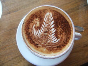 Coffee art - John's 'zipper' design